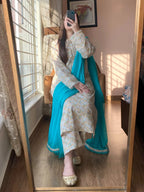 Premium Cambric Printed Neck Button Detailing