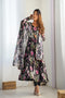 Attractive Soft Black Color Flared Gown For Party