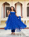 Adorning Blue Color Heavy Badhani Work Gown