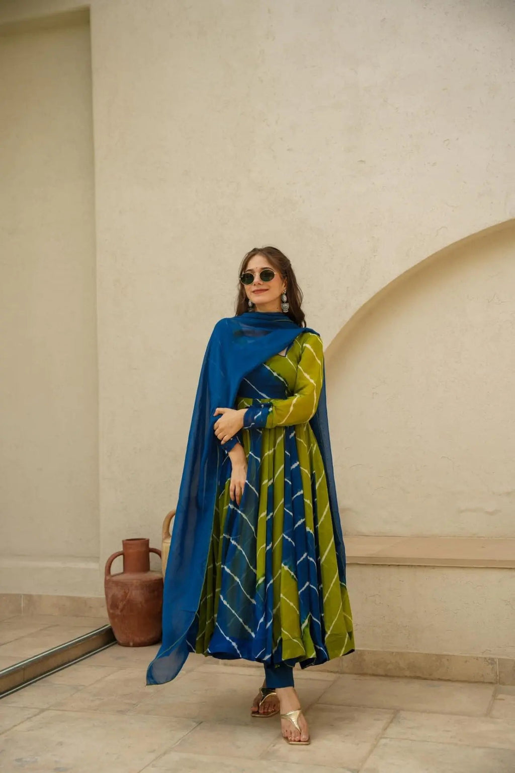 Admirable Light Green Color Designer Gown