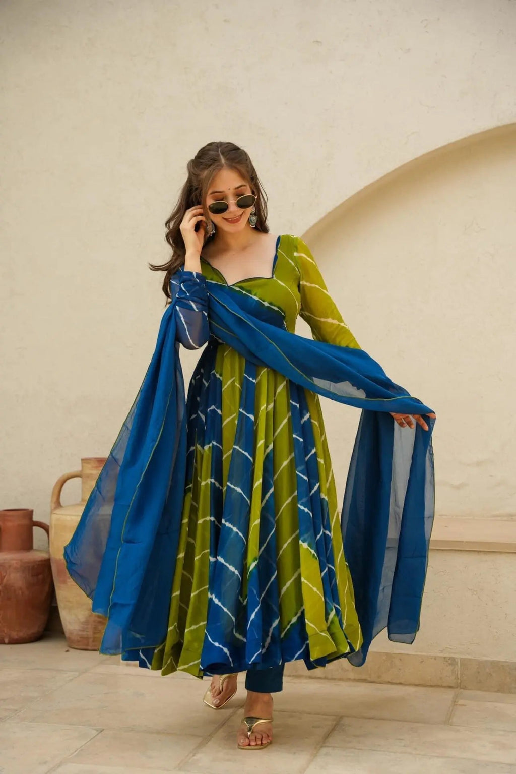 Admirable Light Green Color Designer Gown