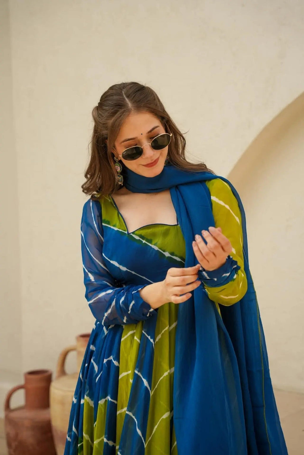 Admirable Light Green Color Designer Gown
