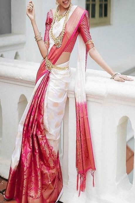 Splendiferous Firozi Colored Soft Silk Jacquard Saree SY 5400