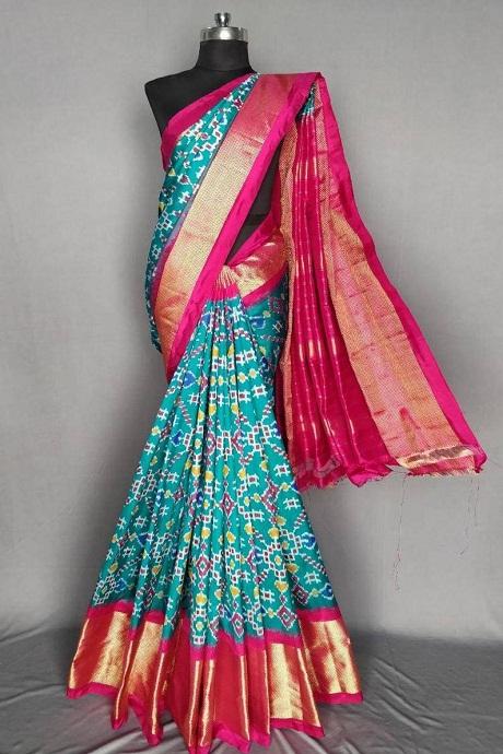 Trendy Attractive Green And Rani Color Soft Jacquard Sarees SY 962