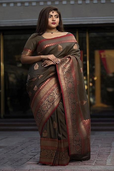 Striking Red colour  Pink Singing Silk Designer Jacquard Saree SY 5529