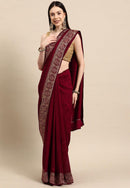 Embroidered Silk Blend Saree collection for women