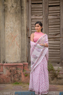 Exclusive Light Pink Color Soft Silk Printed Designer Saree For Woven