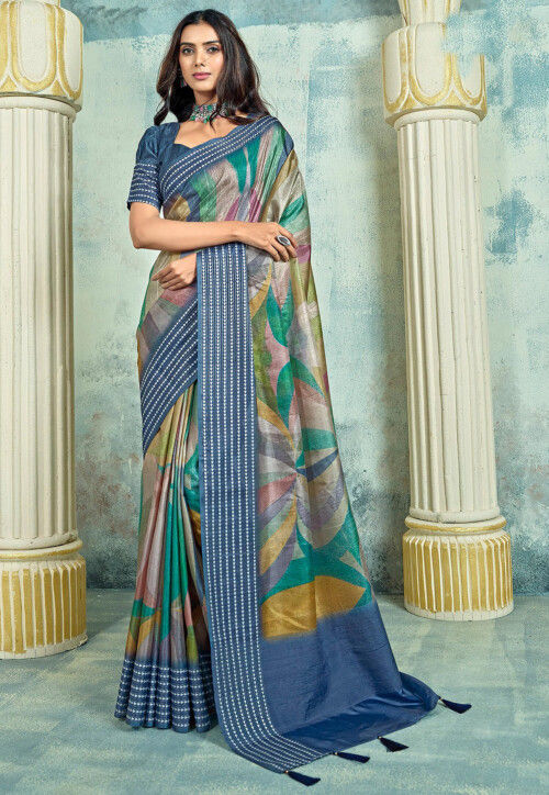 Printed Party Wear Silk Saree collection