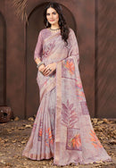 Chiffon Embellished Pure cotton Saree for girls