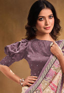 Printed organza brassy Saree collection for Woman