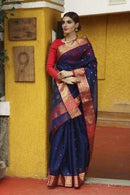 Woven Jacquard Silk Saree with Handwoven Chanderi Silk work for girls