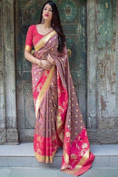 Beautiful Dusty pink Colored Soft Silk Designer Sarees for daily wear collection