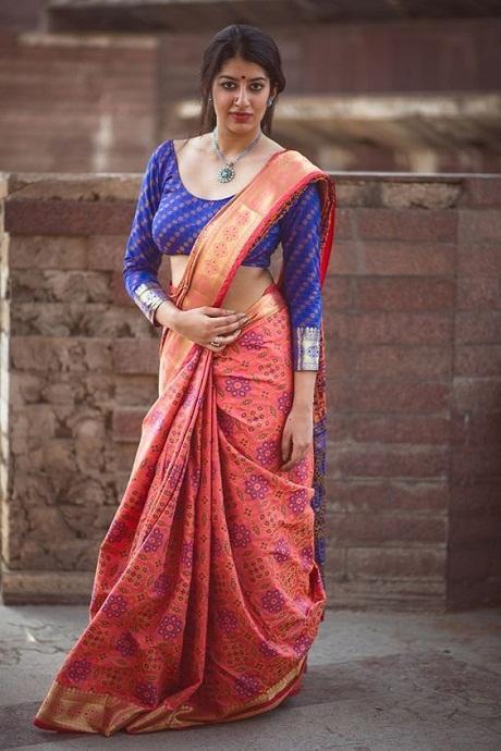 flattering Bandhej Wedding Wear Patola Silk Jacquard Saree  with Woven Contrast Border