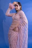 Designer Baby Pink colored Silk Latest  Saree for daily wear