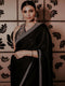 Designer Black colored Soft One Piece Saree for fancy work border