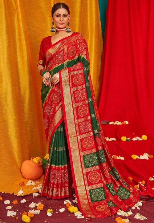 Banarasi Pure Soft Silk Swarovski print with Firozi Traditional Saree