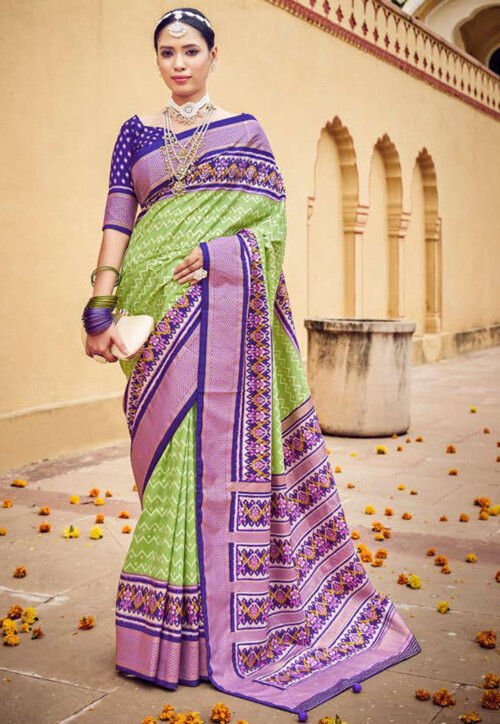 Embellished Banarasi Silk With Self Weaving Printed Saree for daily wear