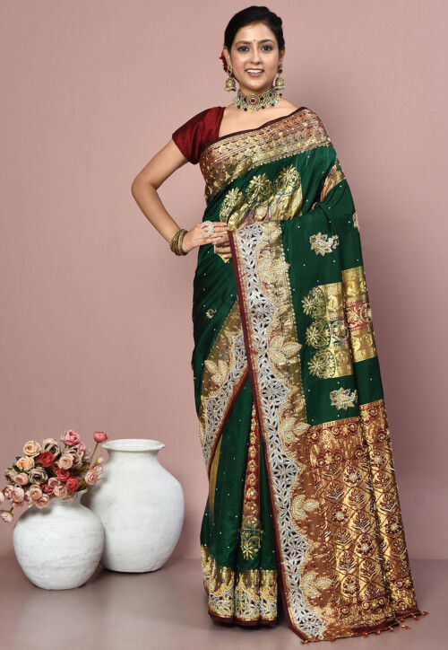 Ethnic Zari Pure Silk Kanchipuram Pure Silk Saree for Festival Wear