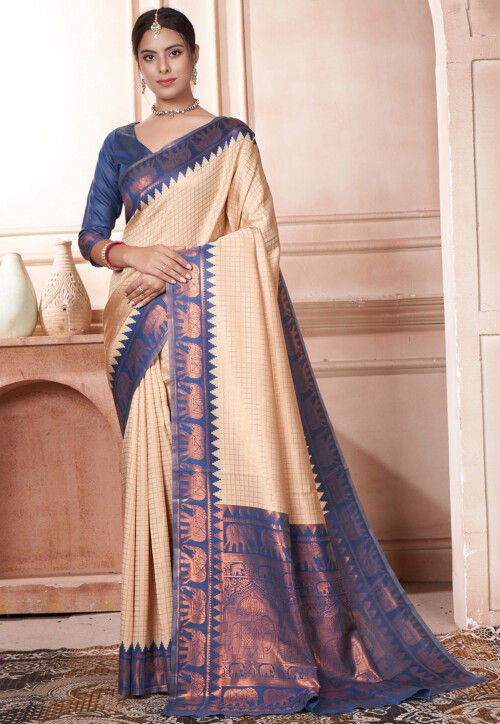 Kanjeevaram Silk Traditional Saree with Weaving work