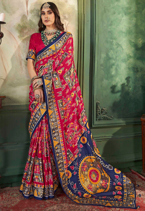 Tussar Elegant Silk Traditional Saree with Printed work for Patola