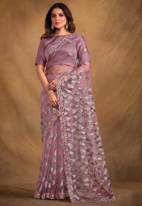 Viscose velvet Silk Saree With Rajwadi Pattern Prints for Wedding Wear