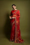 Engrossing Red Color Designer Soft Silk Sari With Heavy Work Border