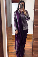 Earthy And Rich Purple Colored Pure Khadi Cotton Saree collection for woven