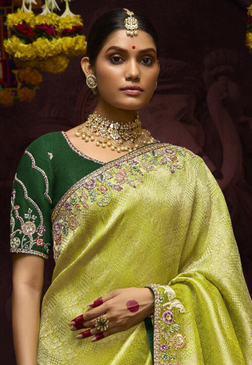 Pure Banarasi Kanjivaram Designer Saree for Indian Wedding wear