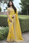 Pure Dori Work Organza Silk Scalloped  Saree with Zari and Embroidery work