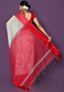 Daily Wear Handloom Cotton Blend Saree with Contrast Border for woven