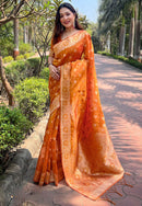 bollywood fancy designer Mustred color for party wear saree