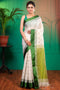 bollywood style fancy jacquard designer with green border for woven