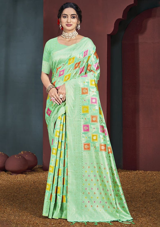 Exquisite designer Cotton Party Wear Saree in Green with Printed work