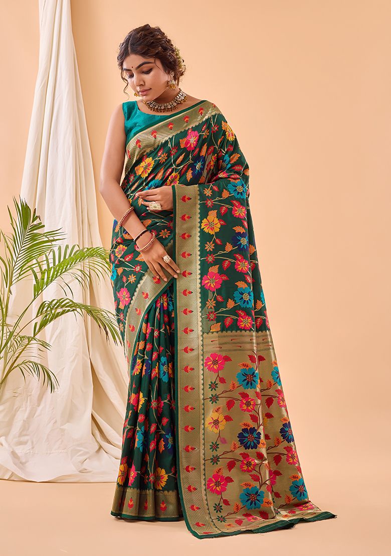 Paithani Silk Saree With Weaving Work for festival