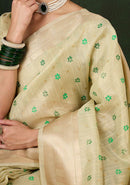 Sparkling Beige Colored Soft Silk Online Saree SY 5396