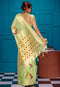 Banarasi Style Art Silk Saree With Blouse in Light Green for Woven style