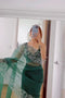 Eventual Hot Green Color Soft Organza Net Silk Hand Weaving Saree for woven