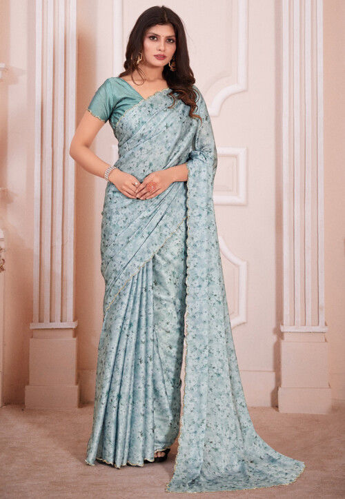 Banarasi Embroidered Organza Silk saree with zarkan cut work and  hand work saree