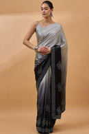 Embellished Georgette Saree with Swarovski Satin Digital Print saree for girls