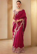 Opulent Charm Vichitra Boutique Style Silk Saree for Party Wear Saree With Sequin Embroidery