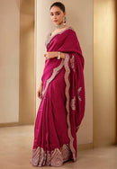 Opulent Charm Vichitra Boutique Style Silk Saree for Party Wear Saree With Sequin Embroidery