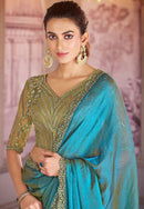 Party Wear Designer Satin Embroidered Light Weight Traditional Wear Saree