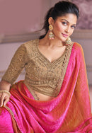 Fancy Designer Satin Chiffon Organza Embroidered Fancy Saree Sari for woven