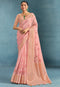 Chiffon Floral Print Saree with Embroidered Cotton work for party wear