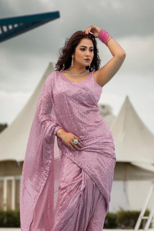 Designer One piece Heavy Khadi Fabric Saree with daily wear collection