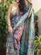 Digital Printed Organza Silk Baby Rama Designer Saree