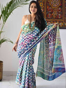 Digital Printed Organza Silk Baby Rama Designer Saree