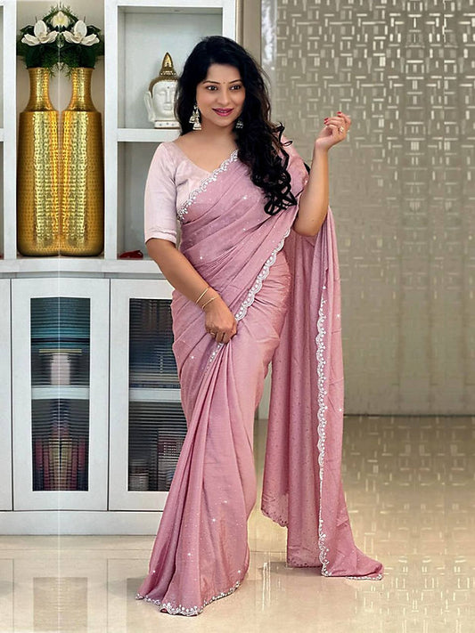 Engrossing Baby Pink  Banarasi Pure Soft Silk Jacquard Saree for woven