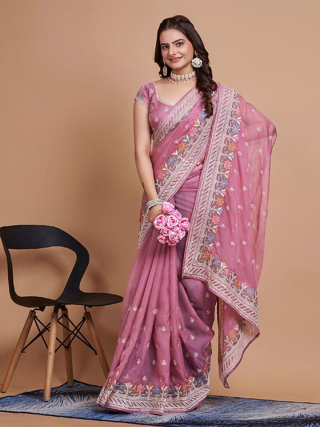 Dashing Baby pink Color Soft Silk Designer Jacquard printed Saree for woven