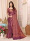 Plum Purple Weaved Banarasi Silk Soft Jacquard  Saree for girl